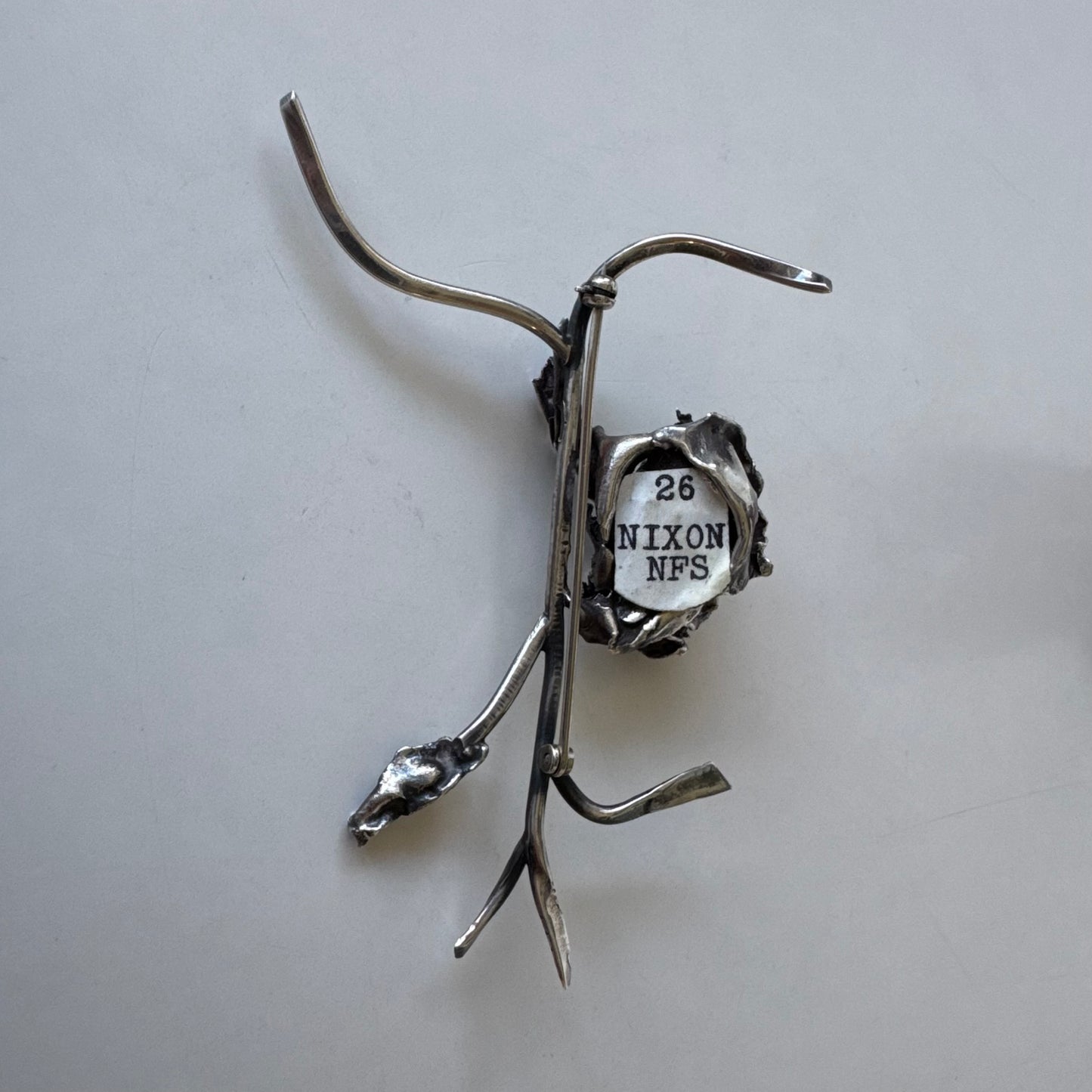 Max Nixon Robins Nest Brooch Silver + Turquoise