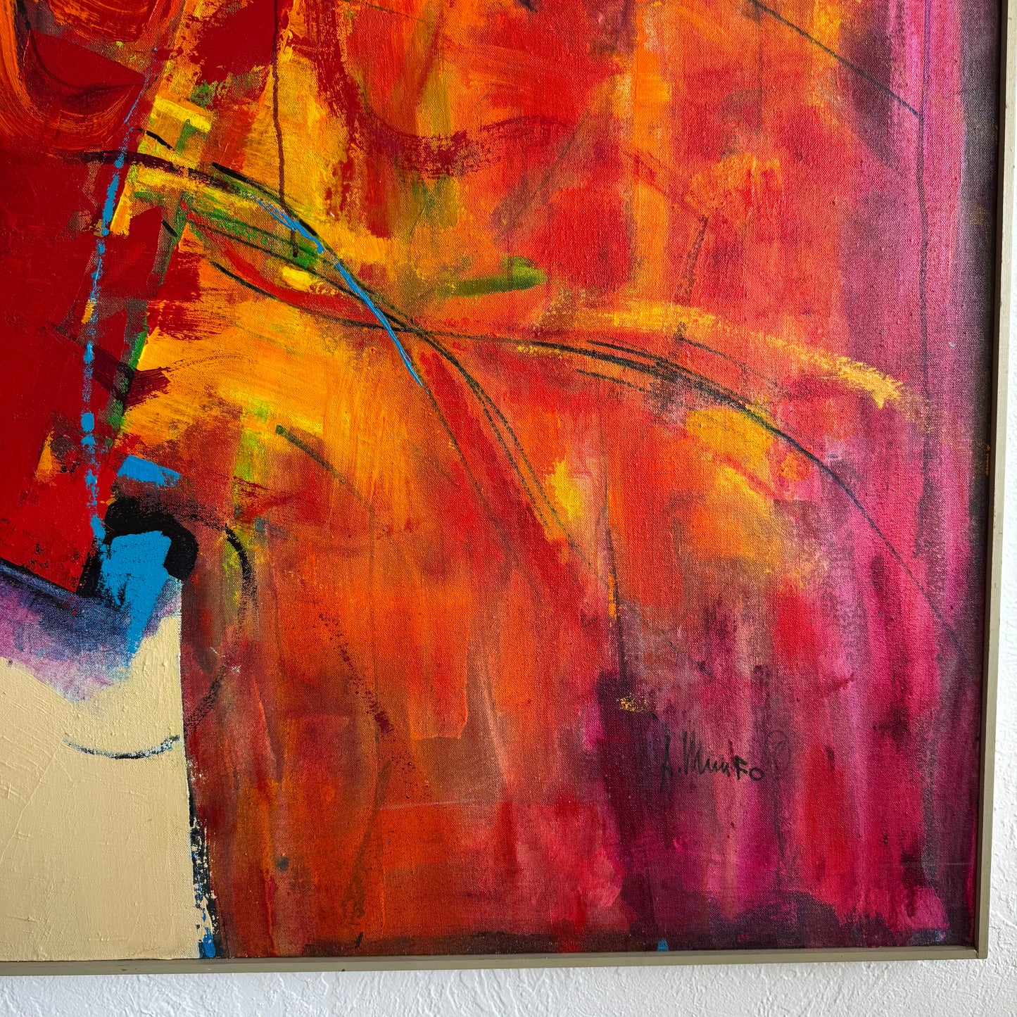 Large Alan Munro Abstract Acrylic Painting