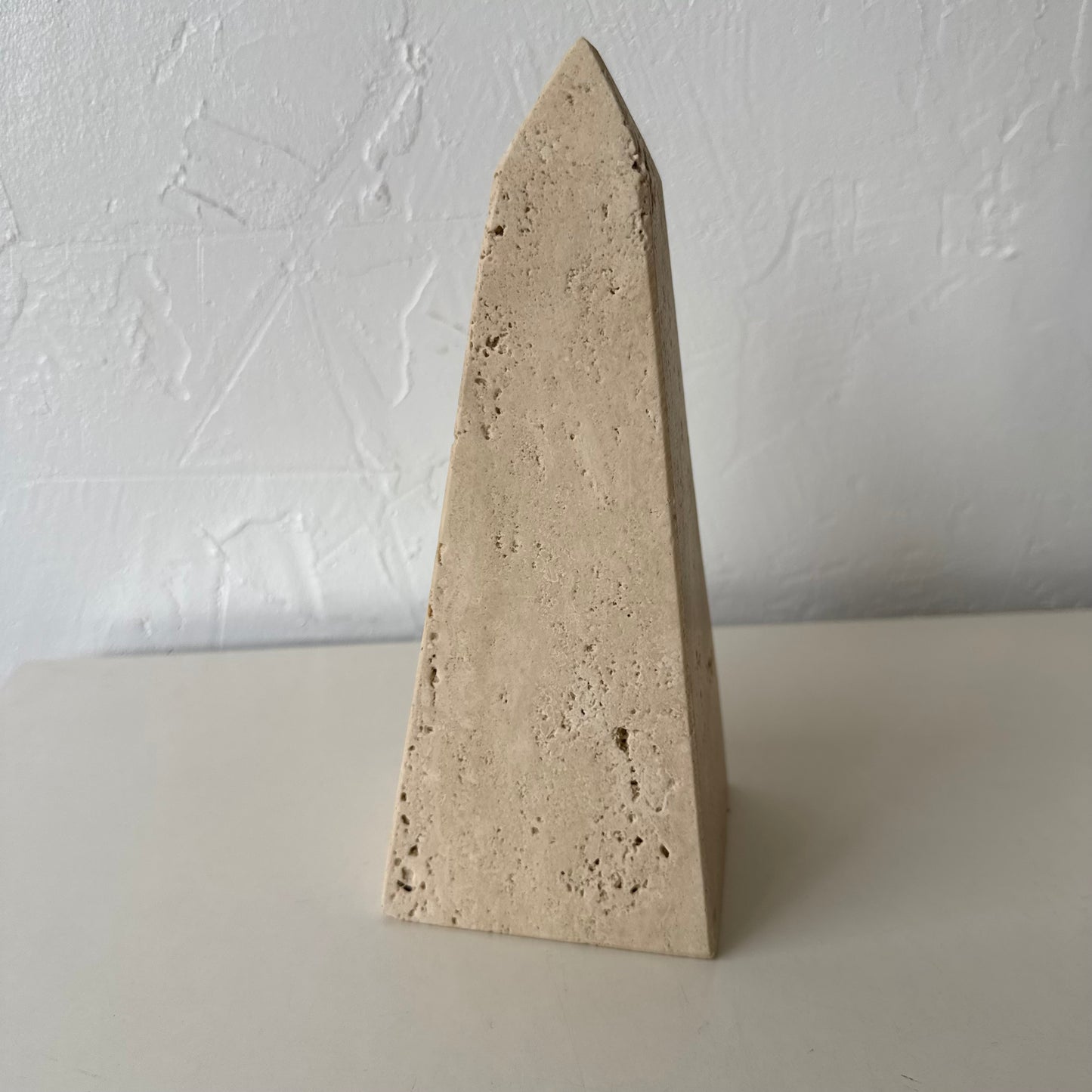 Vintage Raymor Italian Travertine Obelisk