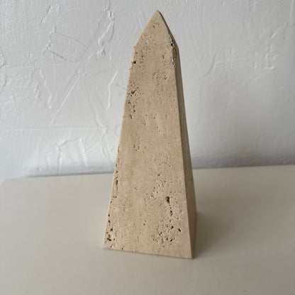 Vintage Raymor Italian Travertine Obelisk