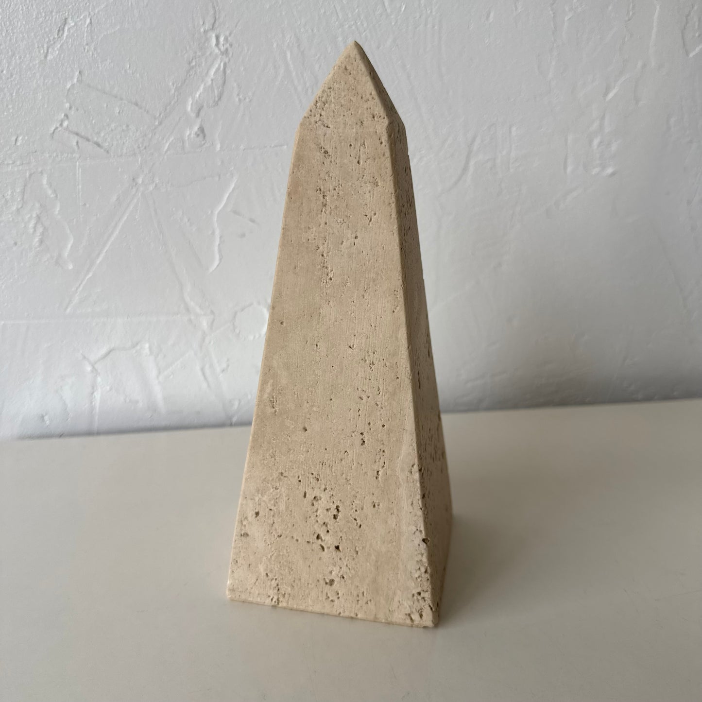 Vintage Raymor Italian Travertine Obelisk