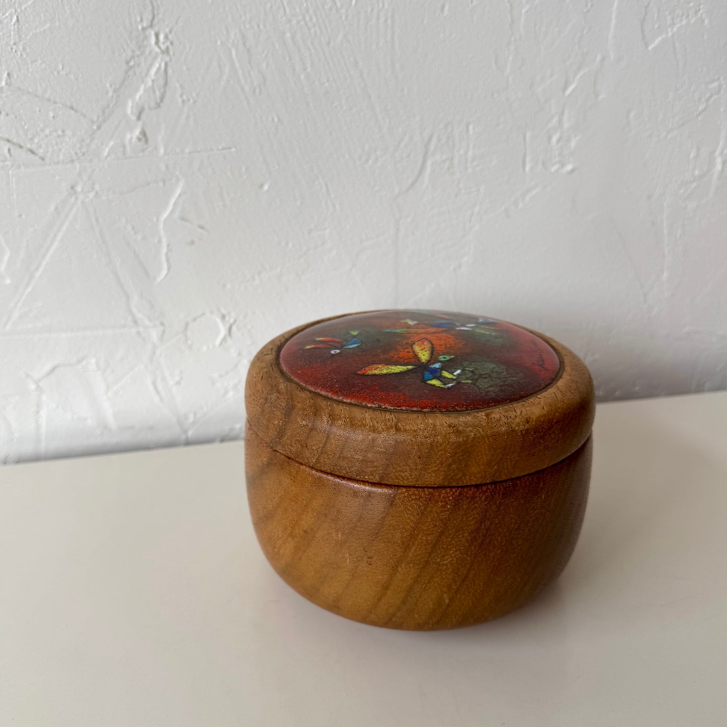 Jean Goodwin Ames Studio Craft Koa + Enamel Lidded Art Box