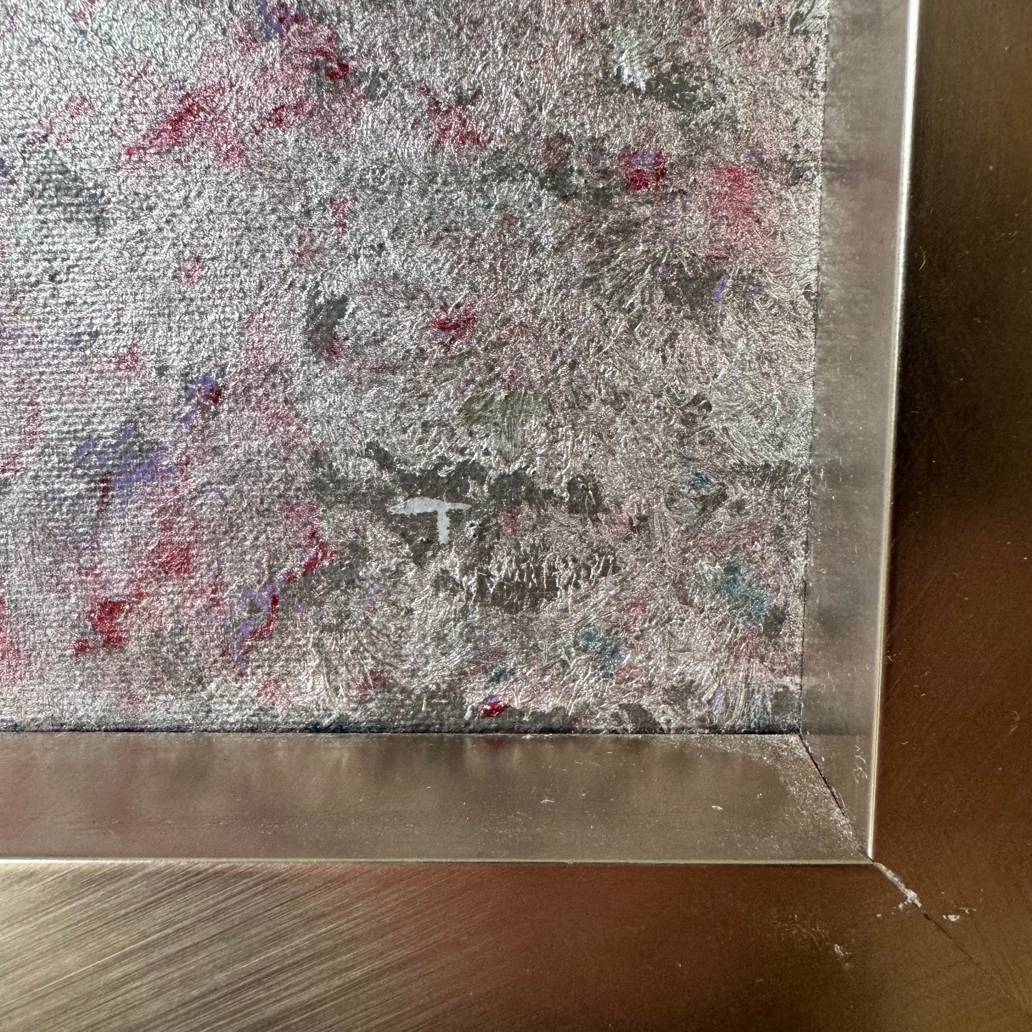 Vintage Oil + Aluminum Abstract Painting