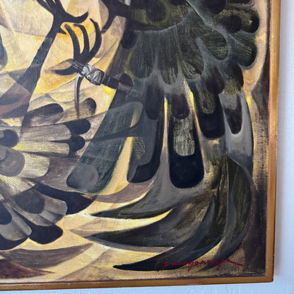 Paco Gorospe Fighting Birds Canvas Oil Painting