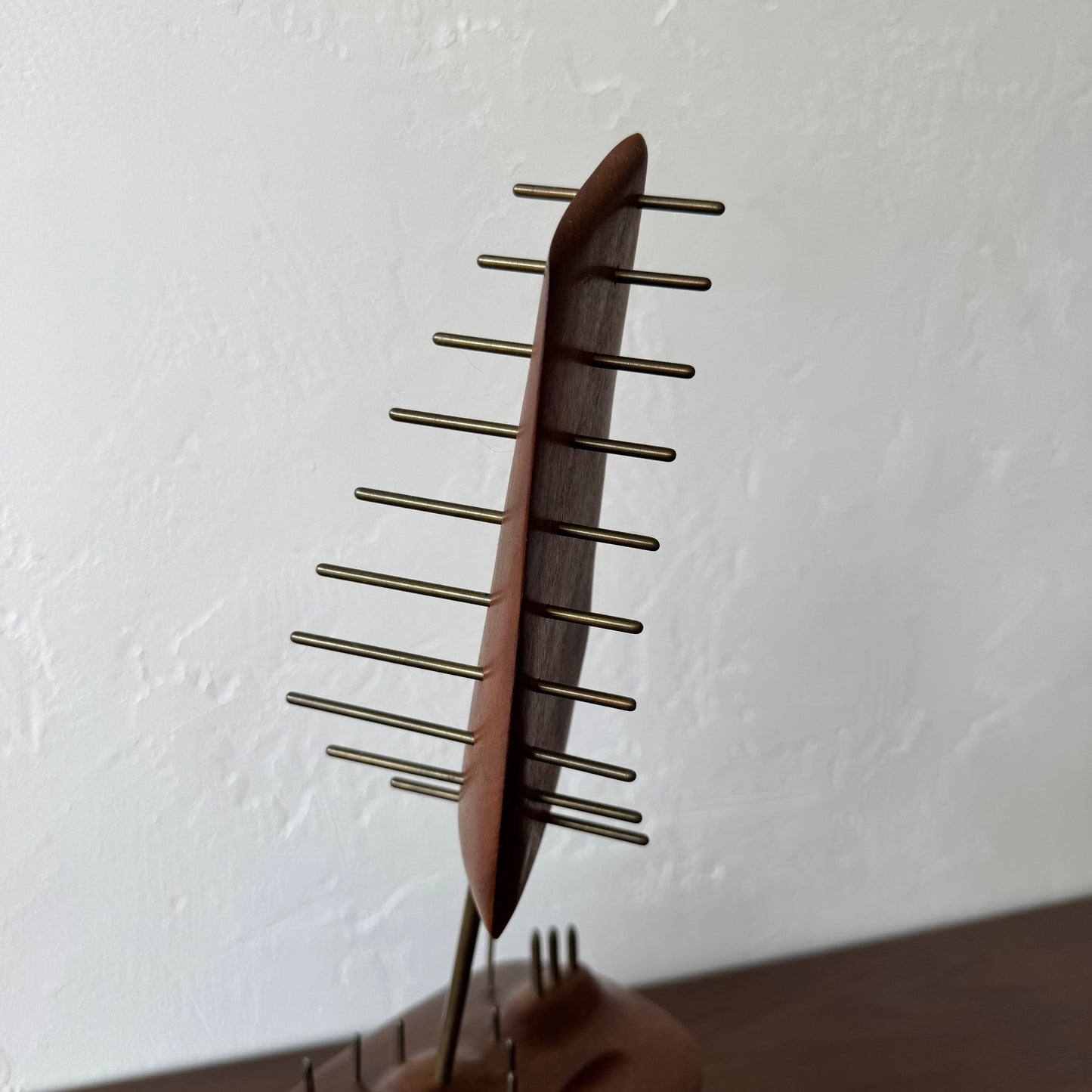 George Richardson Constructivist Walnut + Brass Sculpture