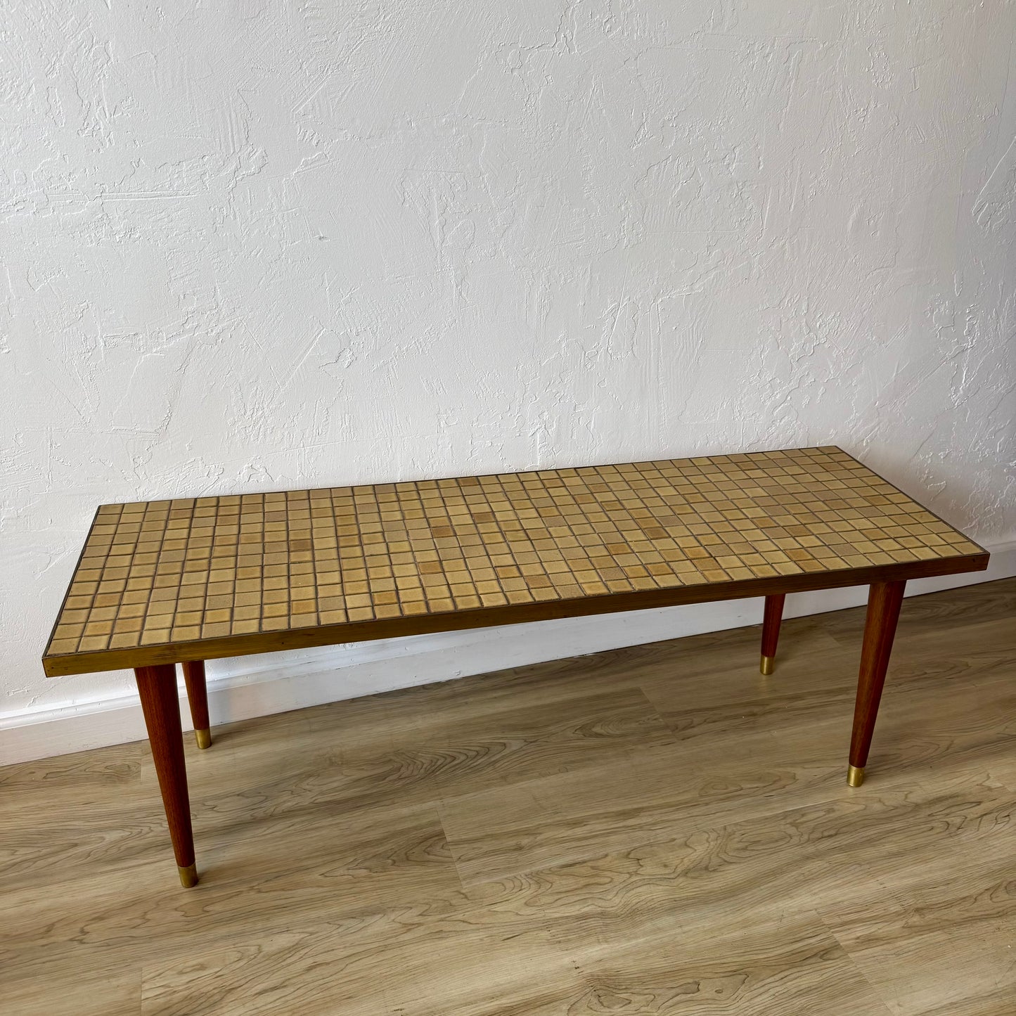 Gordon + Jane Martz | Marshall Studios Ceramic Tile + Brass Coffee Table