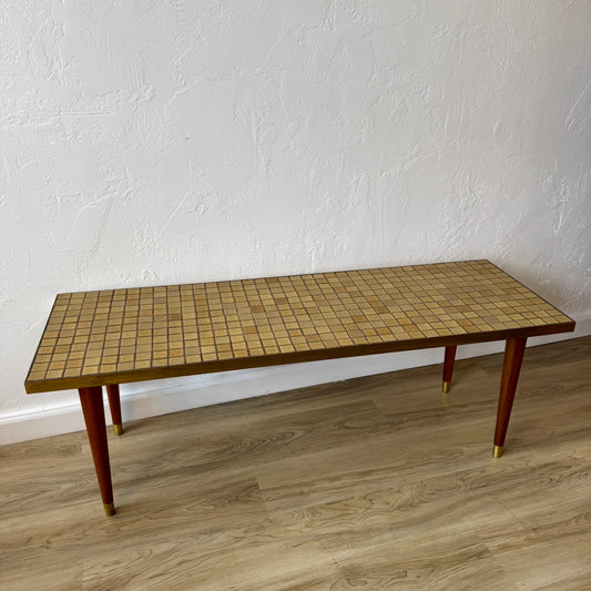Gordon + Jane Martz | Marshall Studios Ceramic Tile + Brass Coffee Table