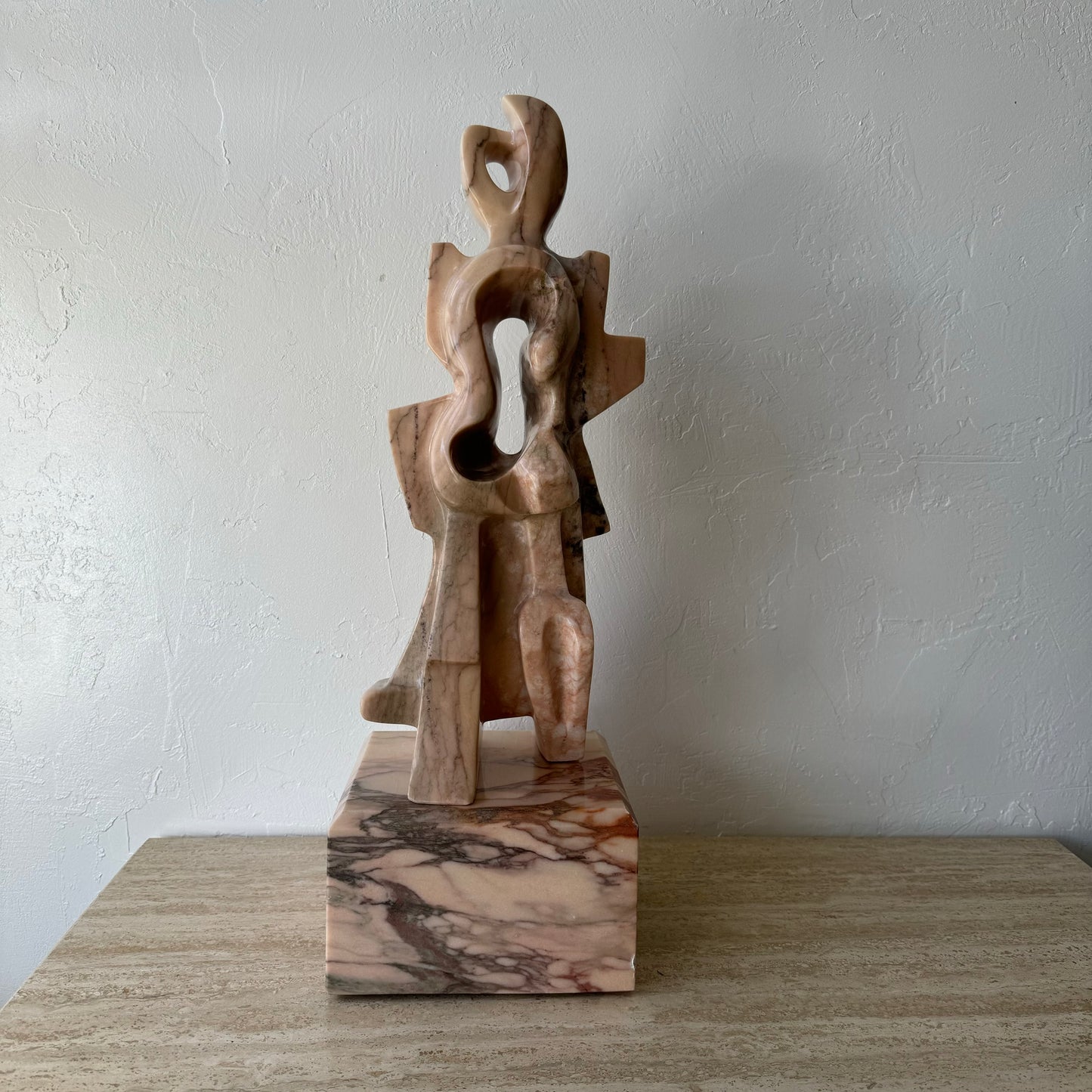Abstract Pink Marble Sculpture, style of Jacques Lipchitz