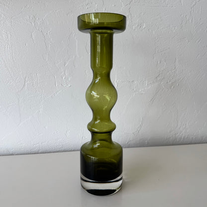 Nanny Still Pompadour by Riihimaen Finnish Green Glass Vase