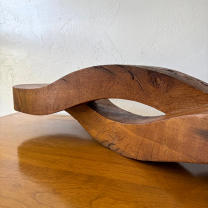 Vintage 1970’s Abstract Oak Sculpture