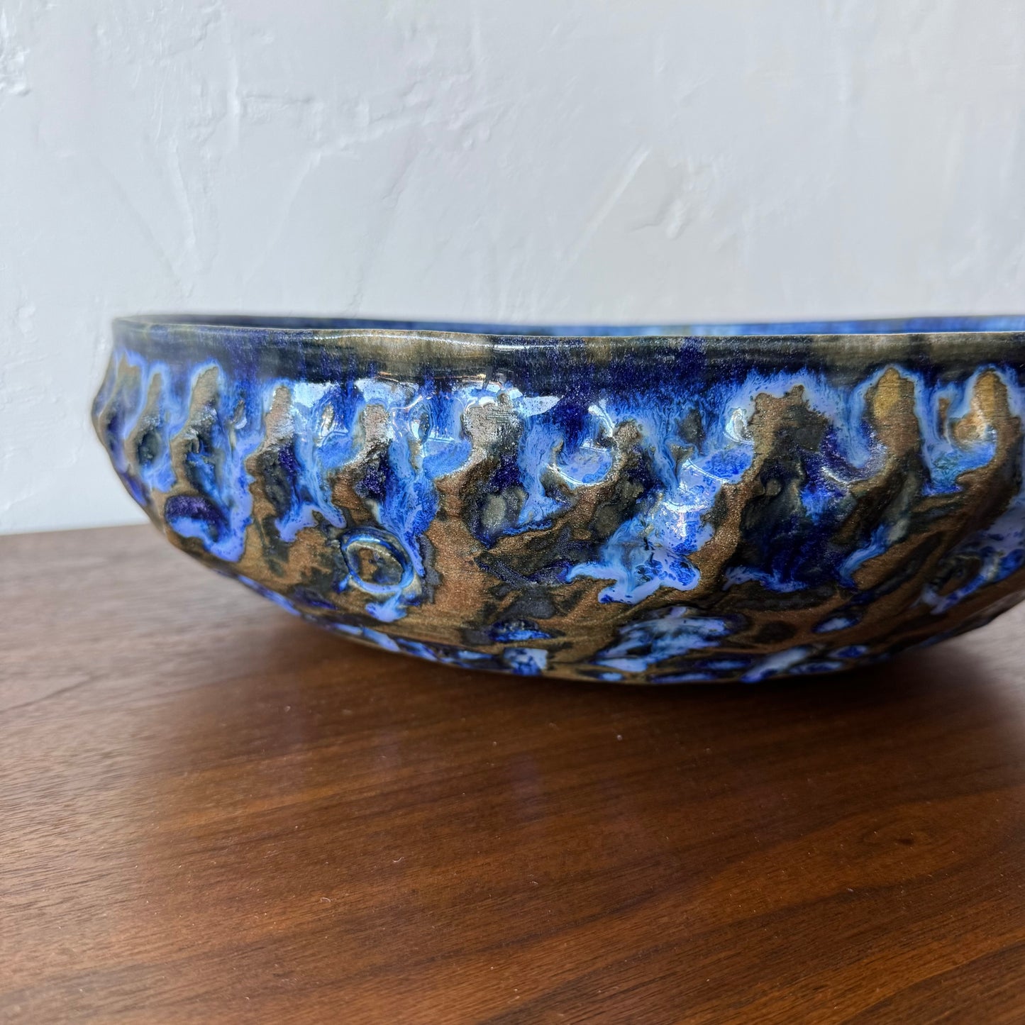 HUGE William Wymann Textured Studio Pottery Glazed Bowl, 1958