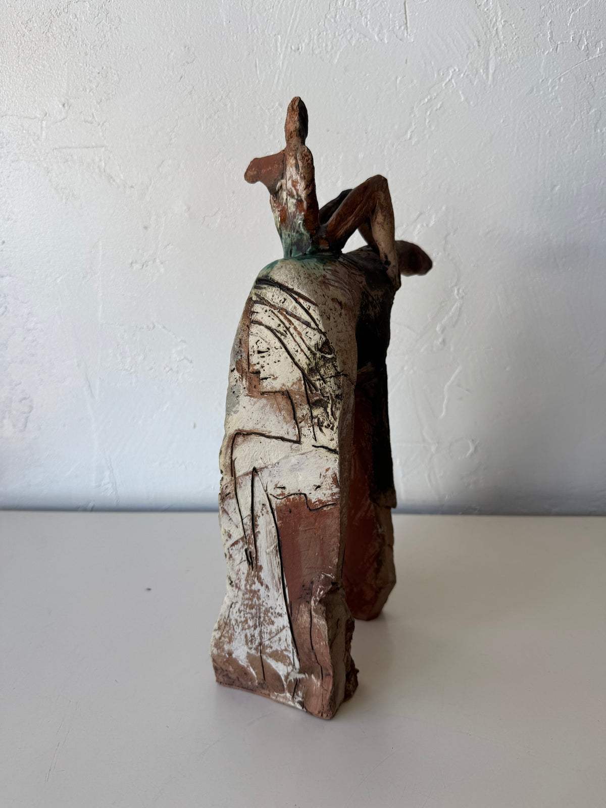 Mike Moran Ceramic Horse Rider Sculpture