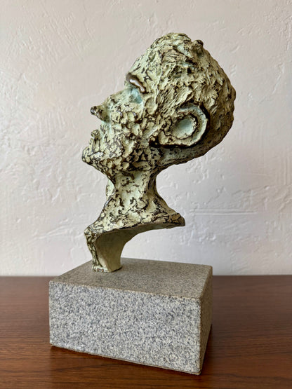 Patinated Bronze Head Sculpture