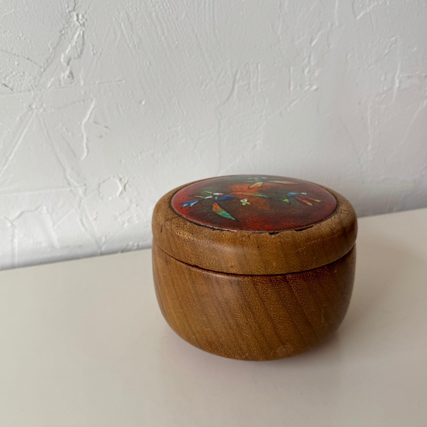 Jean Goodwin Ames Studio Craft Koa + Enamel Lidded Art Box