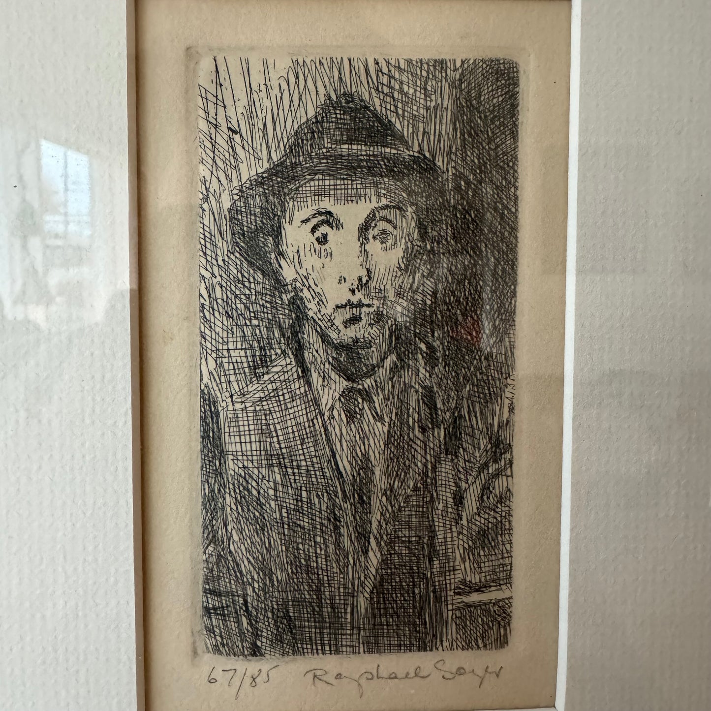 Raphael Soyer Woodblock Print | Self Portrait