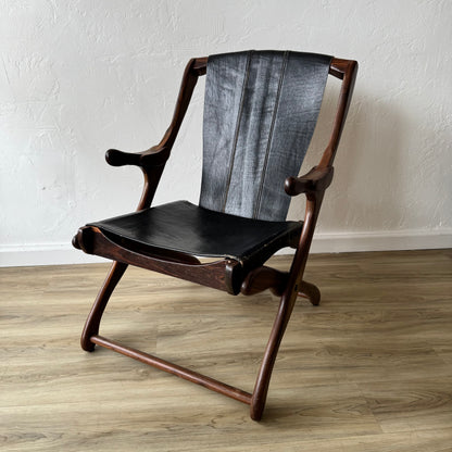 Don Shoemaker Leather Sling Chair