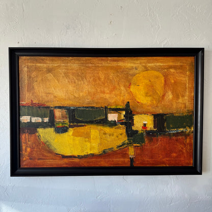 Abstract Oil Canvas Painting, 1950’s