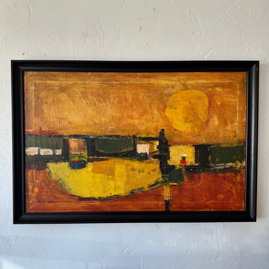 Abstract Oil Canvas Painting, 1950’s