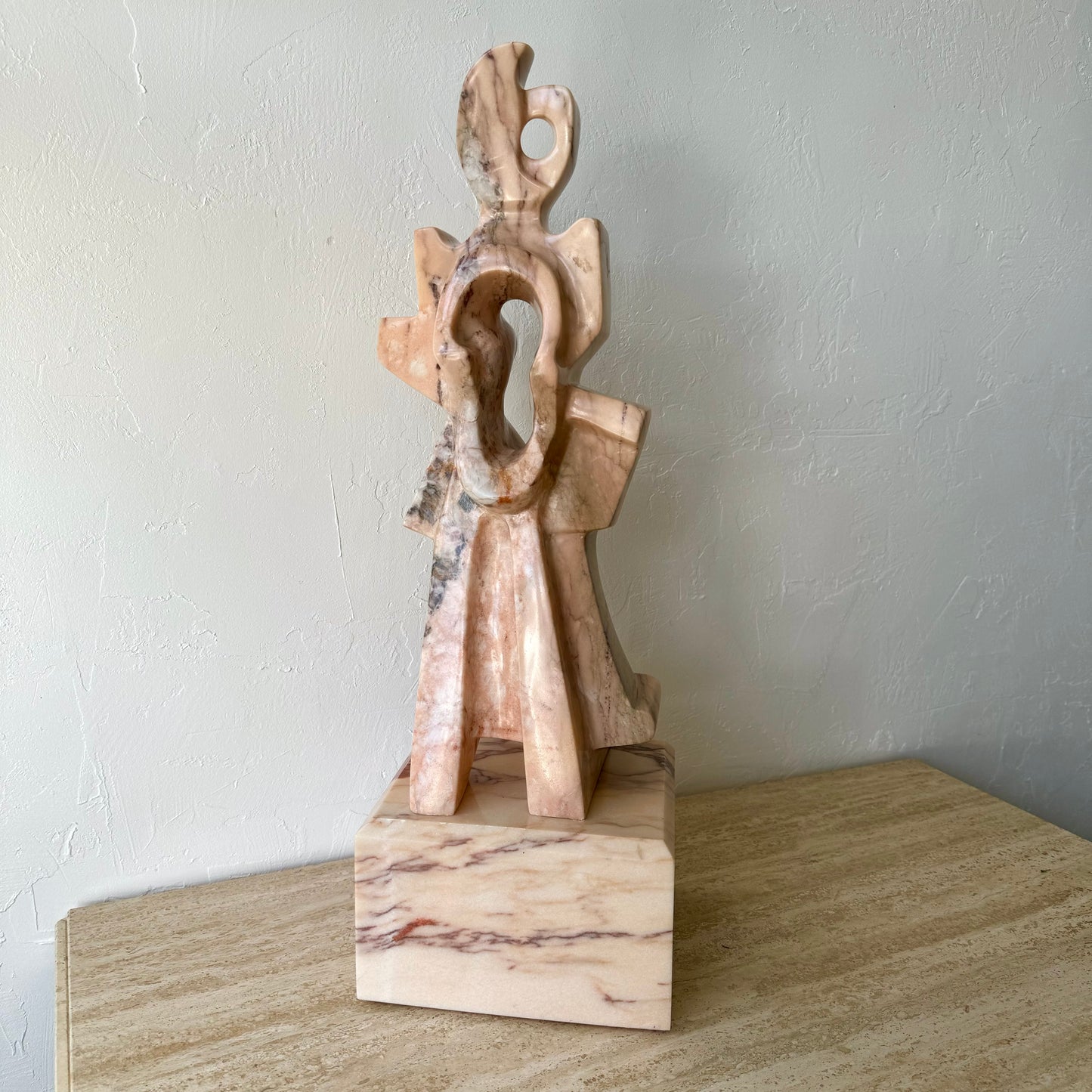 Abstract Pink Marble Sculpture, style of Jacques Lipchitz