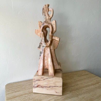 Abstract Pink Marble Sculpture, style of Jacques Lipchitz