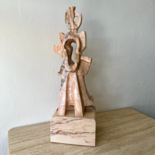 Abstract Pink Marble Sculpture, style of Jacques Lipchitz