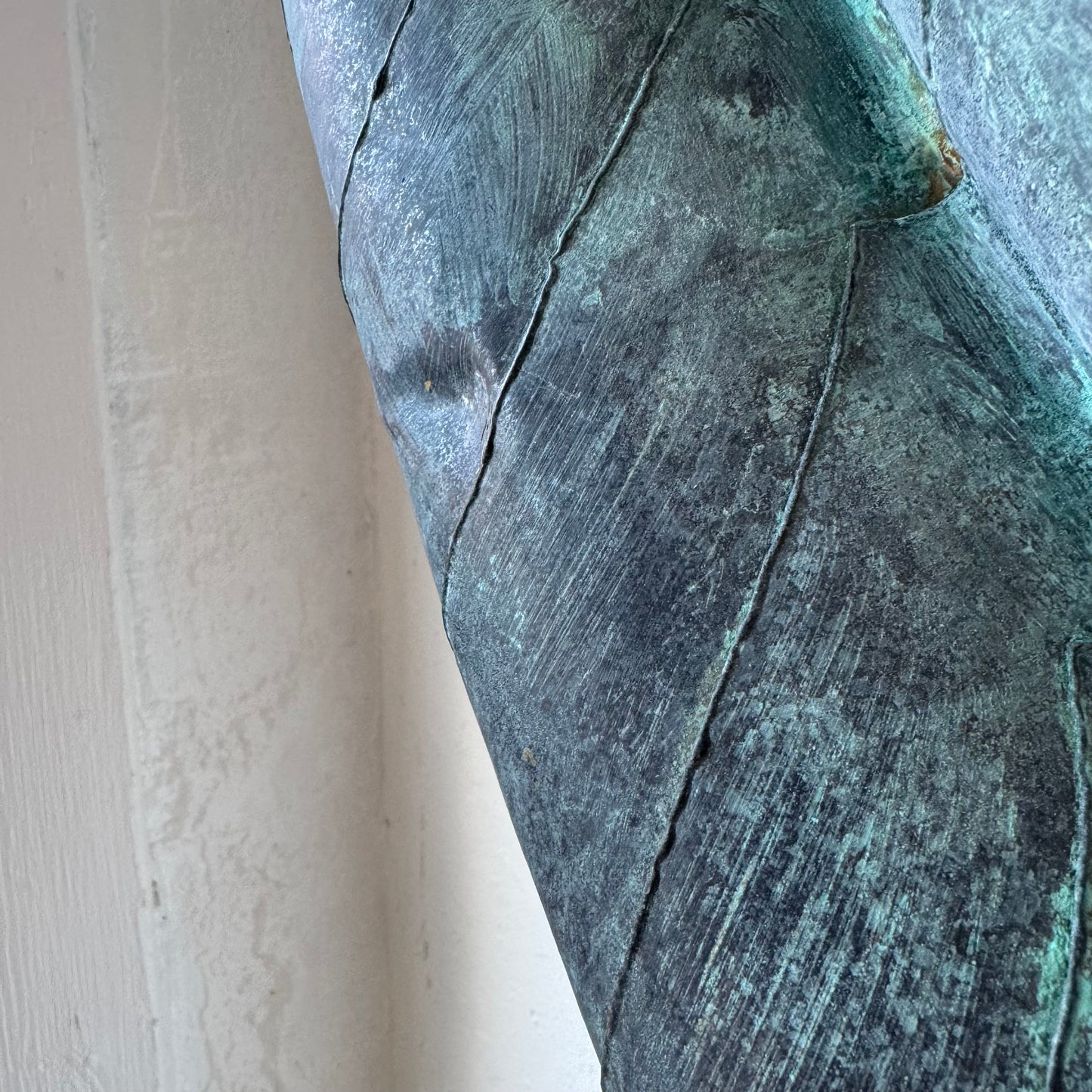 Artist Made Patinated Brass Mirror