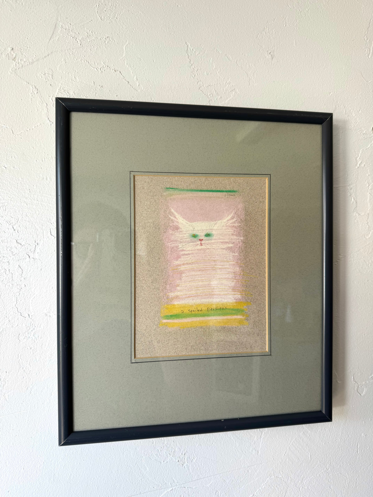 Liza Jones “a spoiled persian.” Oil Pastel Painting