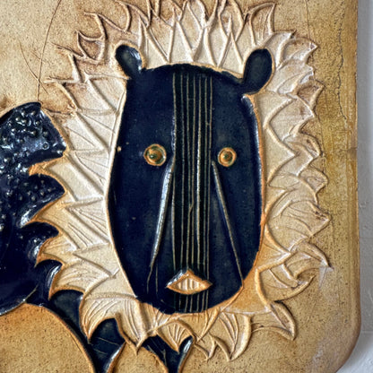 Hal Fromhold Bertil Valien Bird on Lion Studio Pottery Ceramic Plaque