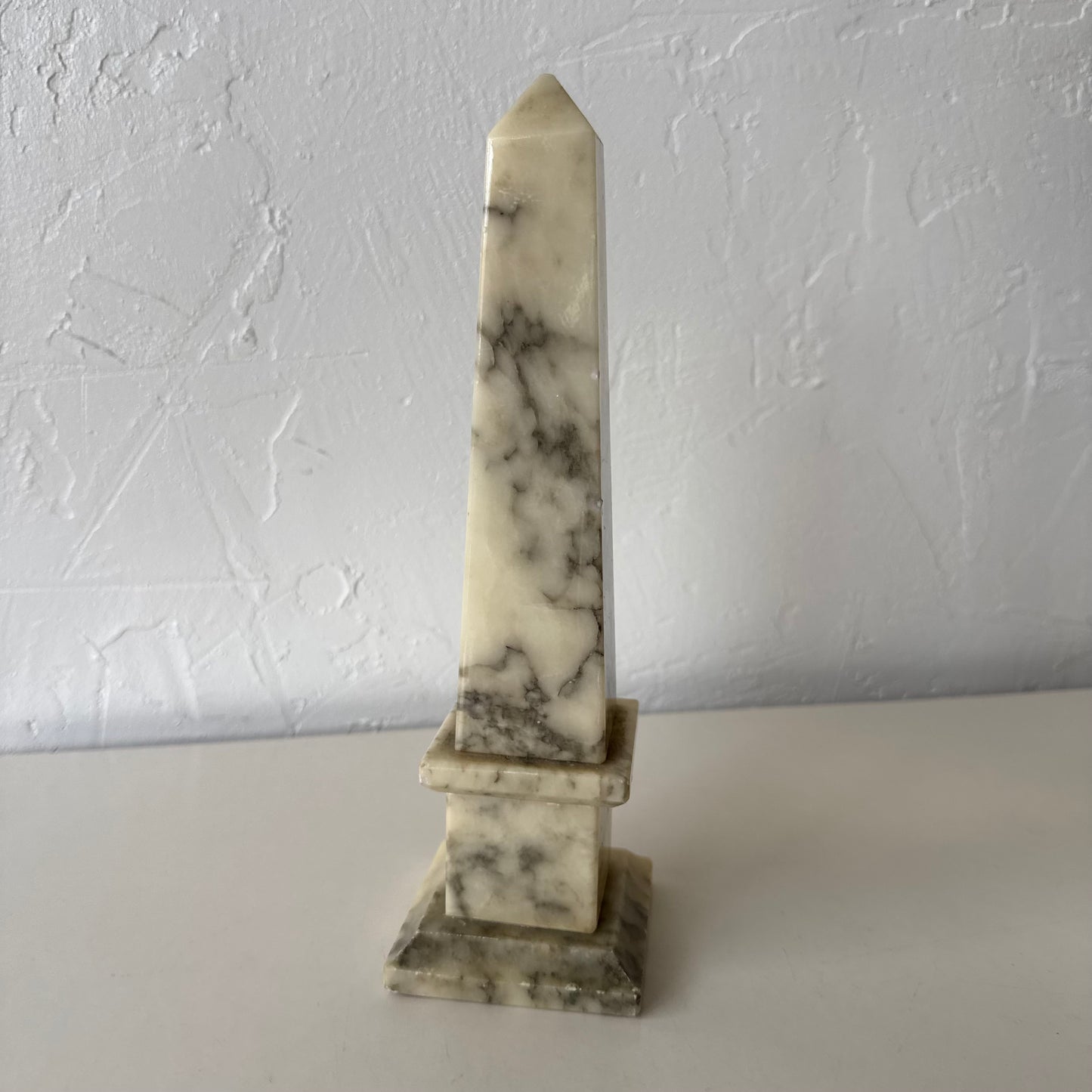 Vintage Italian Alabaster Marble Obelisk, 1950’s