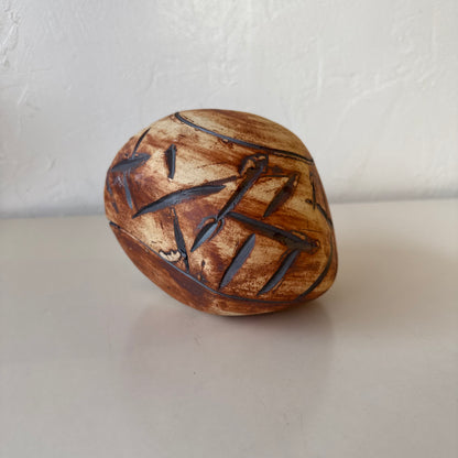 Ceramic Sgraffito Orb Sculpture Ed Brannan