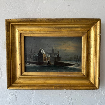 Small Winter Scene Oil Painting
