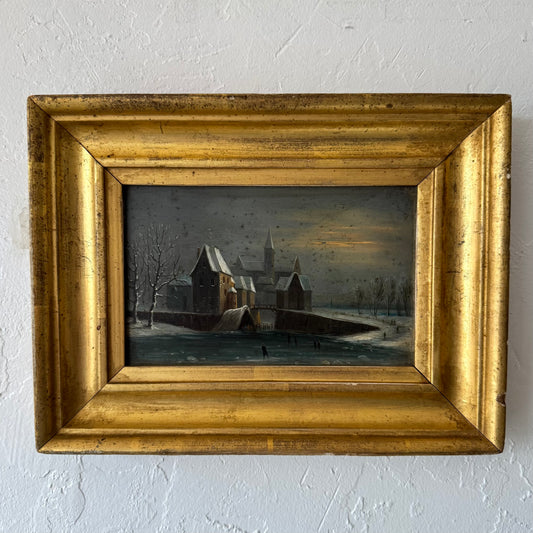 Small Winter Scene Oil Painting