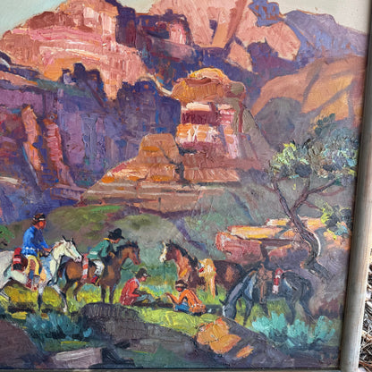Emery D Horsky “The Pow Wow” Native American Western Oil Painting