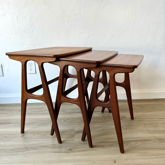 Erling Torvits Danish Teak Nesting Tables, 1950’s