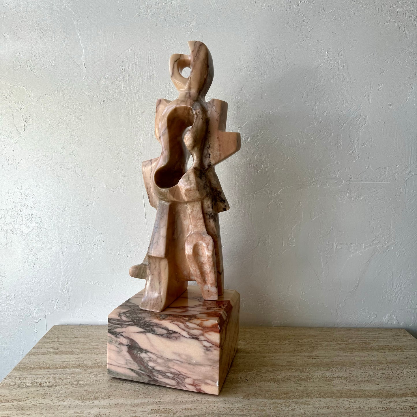 Abstract Pink Marble Sculpture, style of Jacques Lipchitz