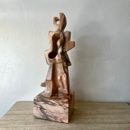 Abstract Pink Marble Sculpture, style of Jacques Lipchitz