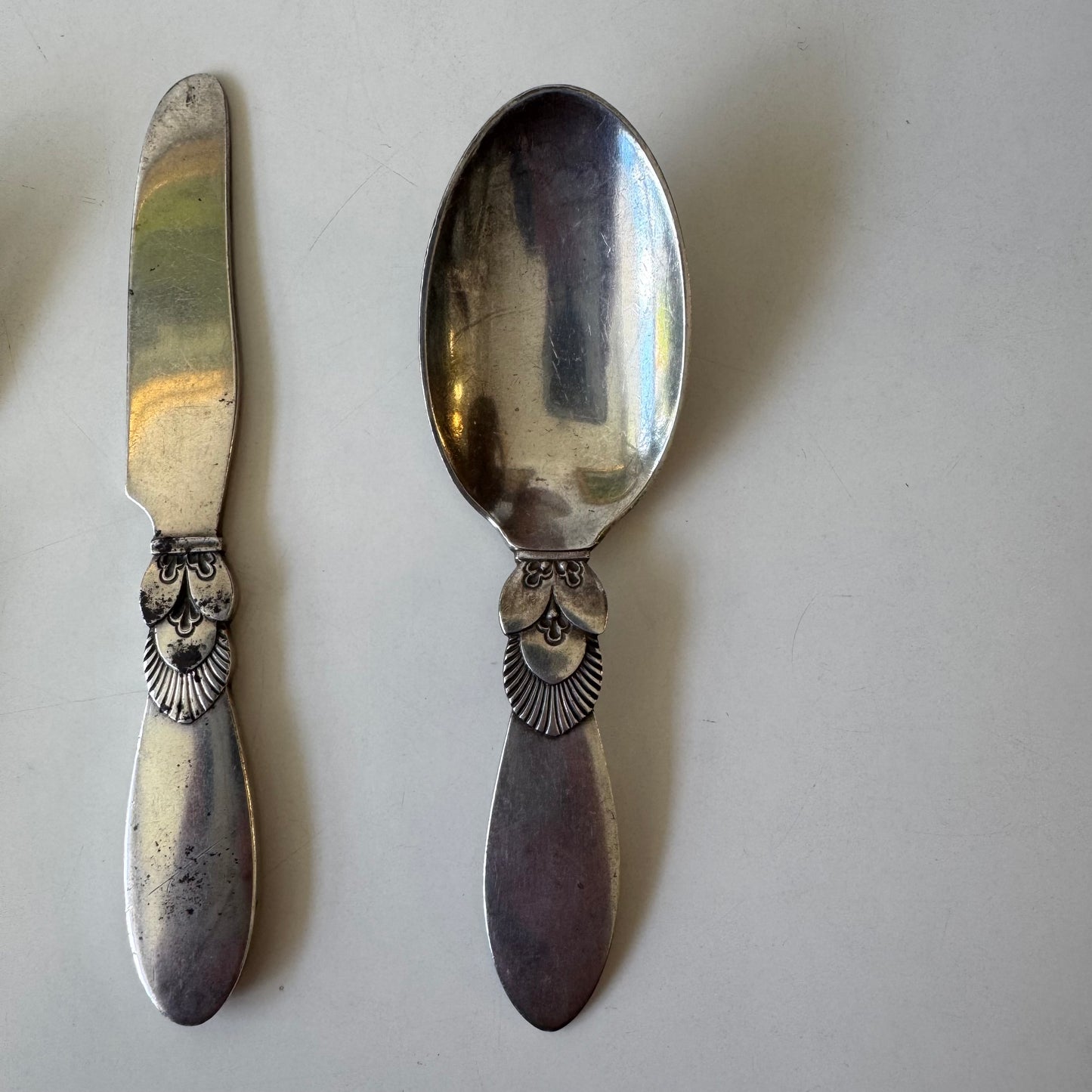 Georg Jensen Sterling Silver Cactus Baby Flatware