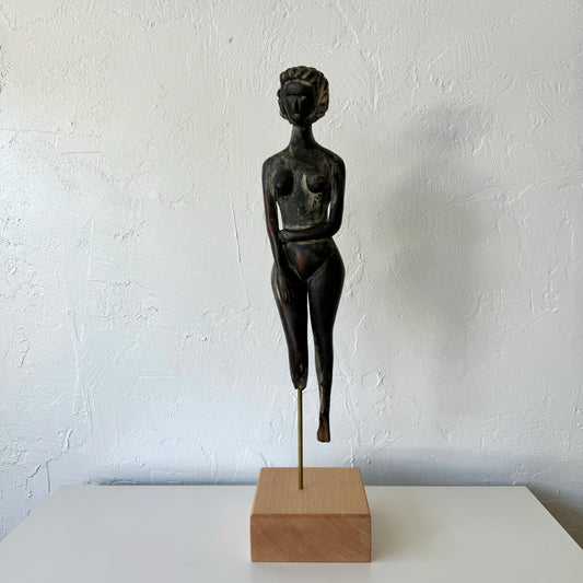 Primitive Folk Art Female Nude Sculpture, 1920’s