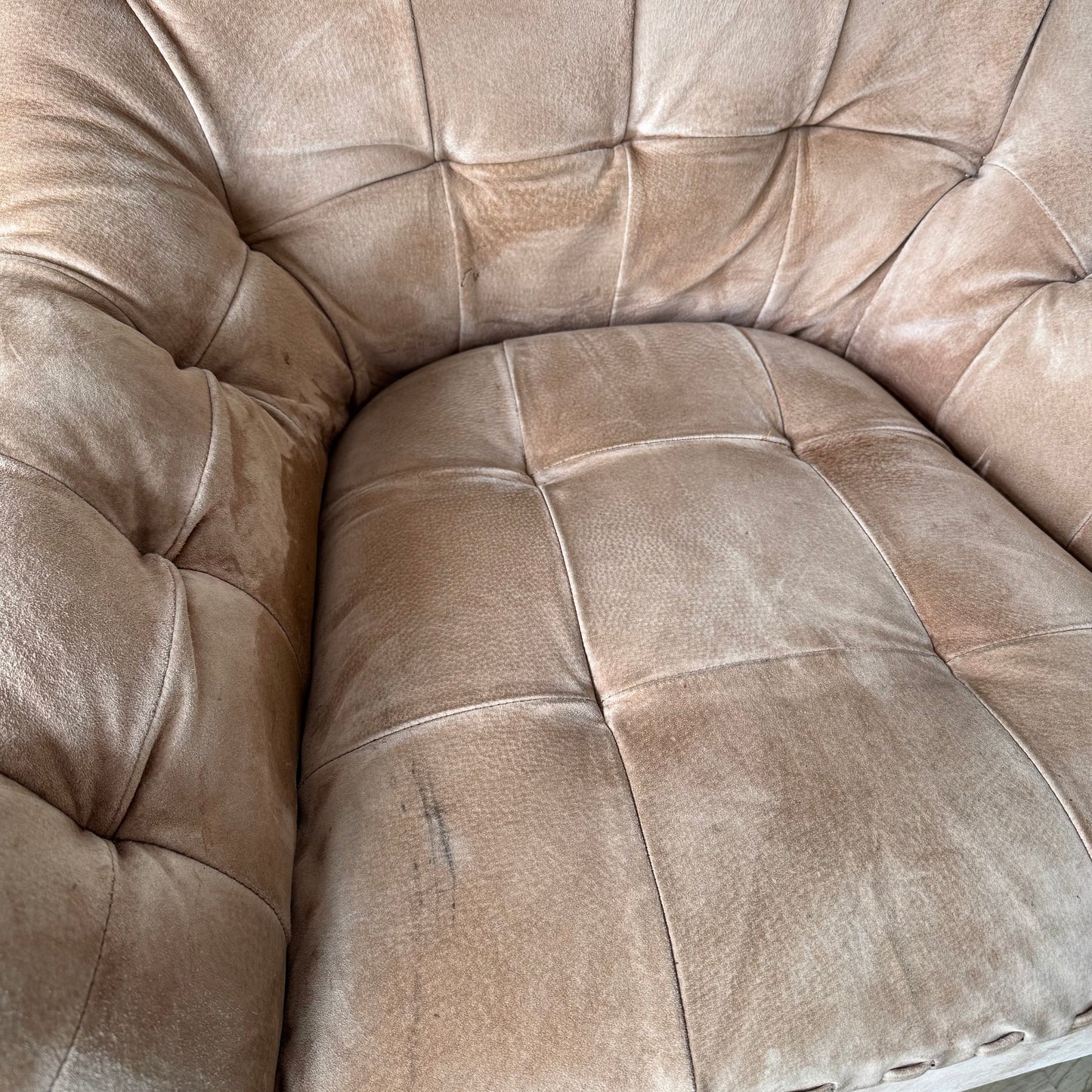 Brazilian Patchwork Suede Leather Lounge Chair, 1970’s