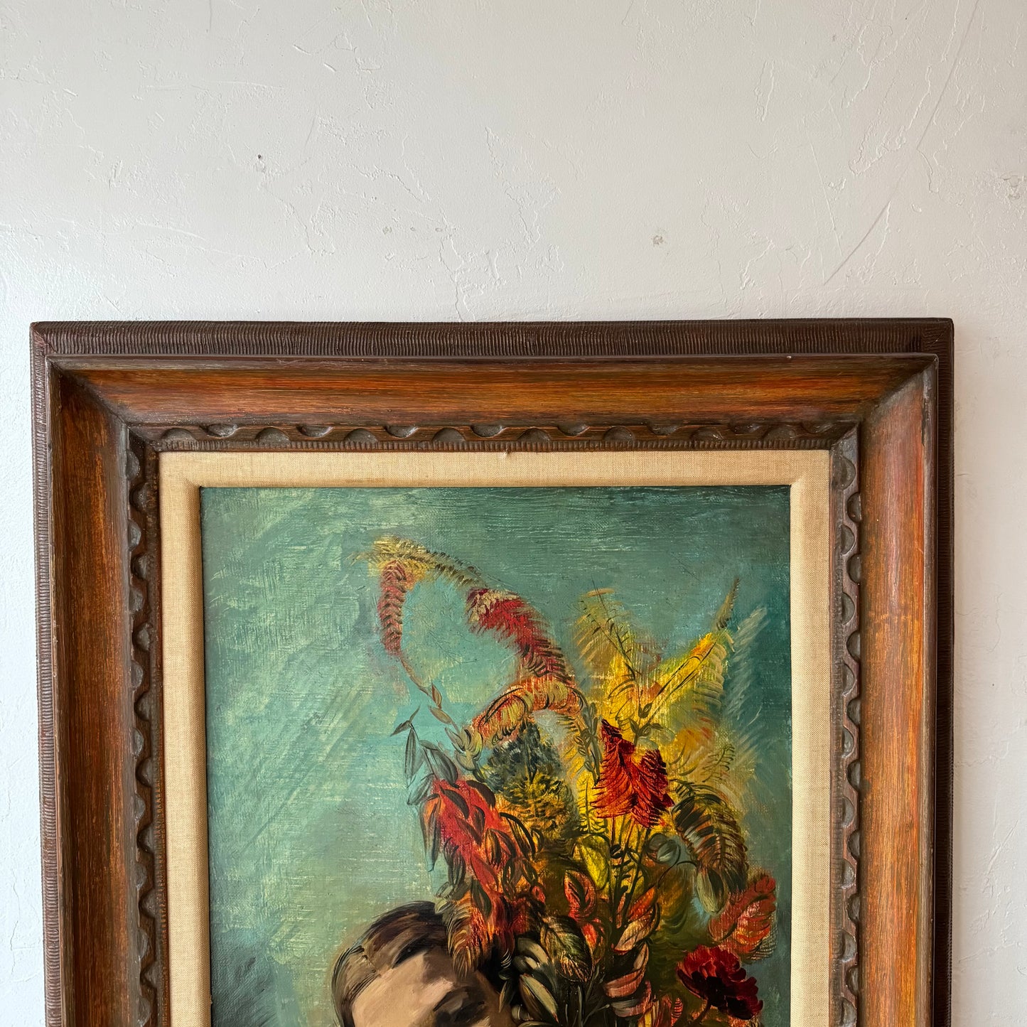 Frederic Taubes “Woman with Flowers” Oil Painting