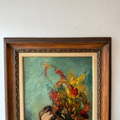 Frederic Taubes “Woman with Flowers” Oil Painting