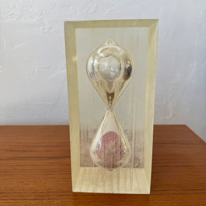 Crazed Lucite Hourglass Cube Sculpture, 1970’s