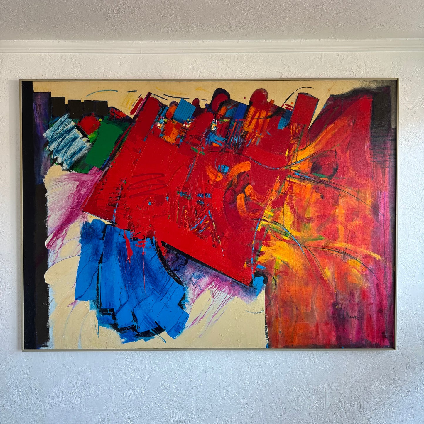 Large Alan Munro Abstract Acrylic Painting