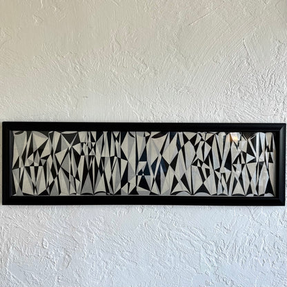 Geometric Abstract Ink + Silver Leaf Painting, 1950’s