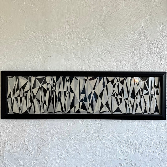 Geometric Abstract Ink + Silver Leaf Painting, 1950’s