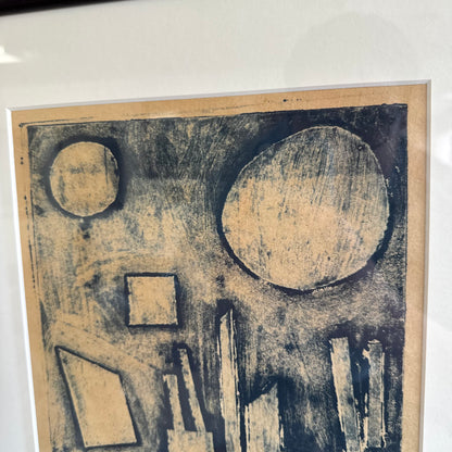 Abstract Cityscape Block Print