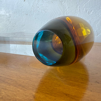 Rare 1950’s Alfredo Barbini Sommerso Art Glass Vase