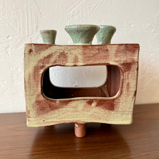 Studio Pottery Multi Spout Ceramic Vase