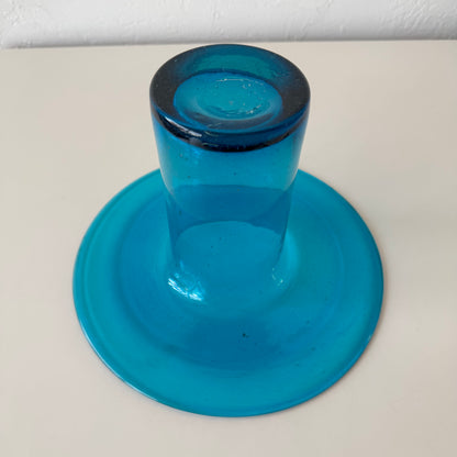 Blenko Blown Blue Glass Flared Vase