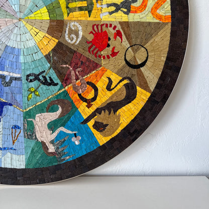 Astrological Signs Murano Glass Mosaic Wall Art, 1950’s